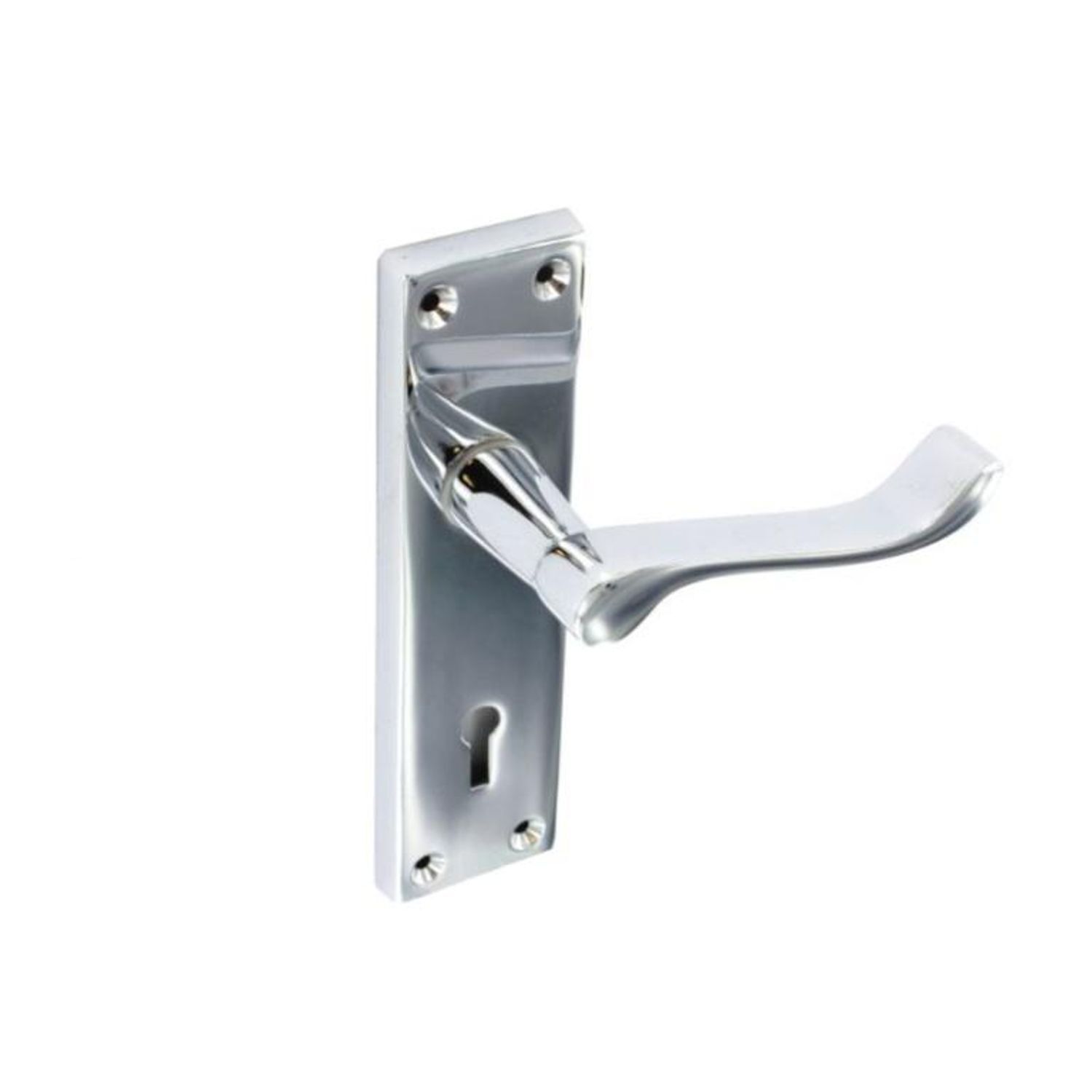 Securit Chrome Scroll Door Handle (Pack Of 2) - Silver
