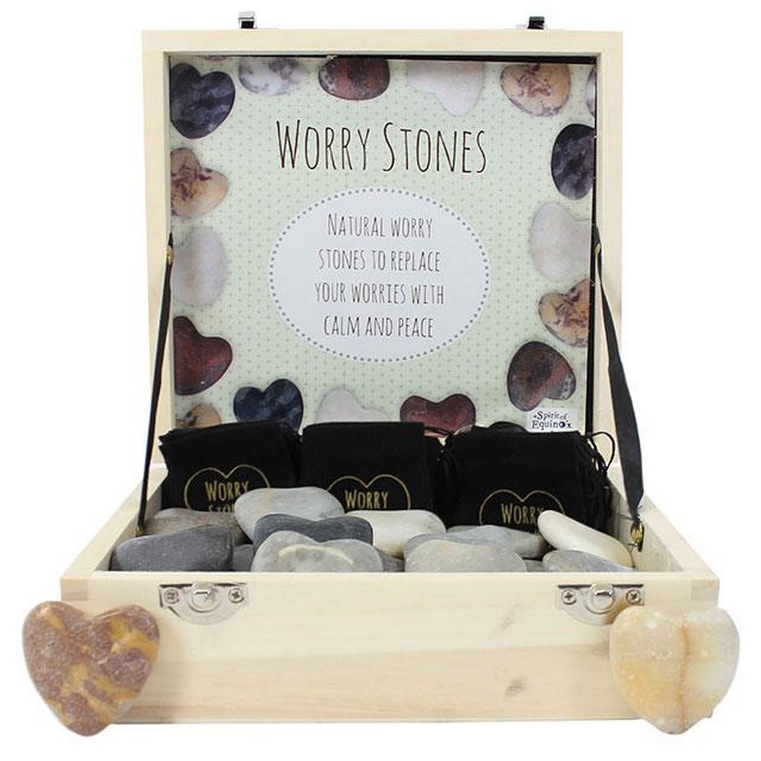 Something Different Heart Worry Stones (Box Of 36) - May Vary