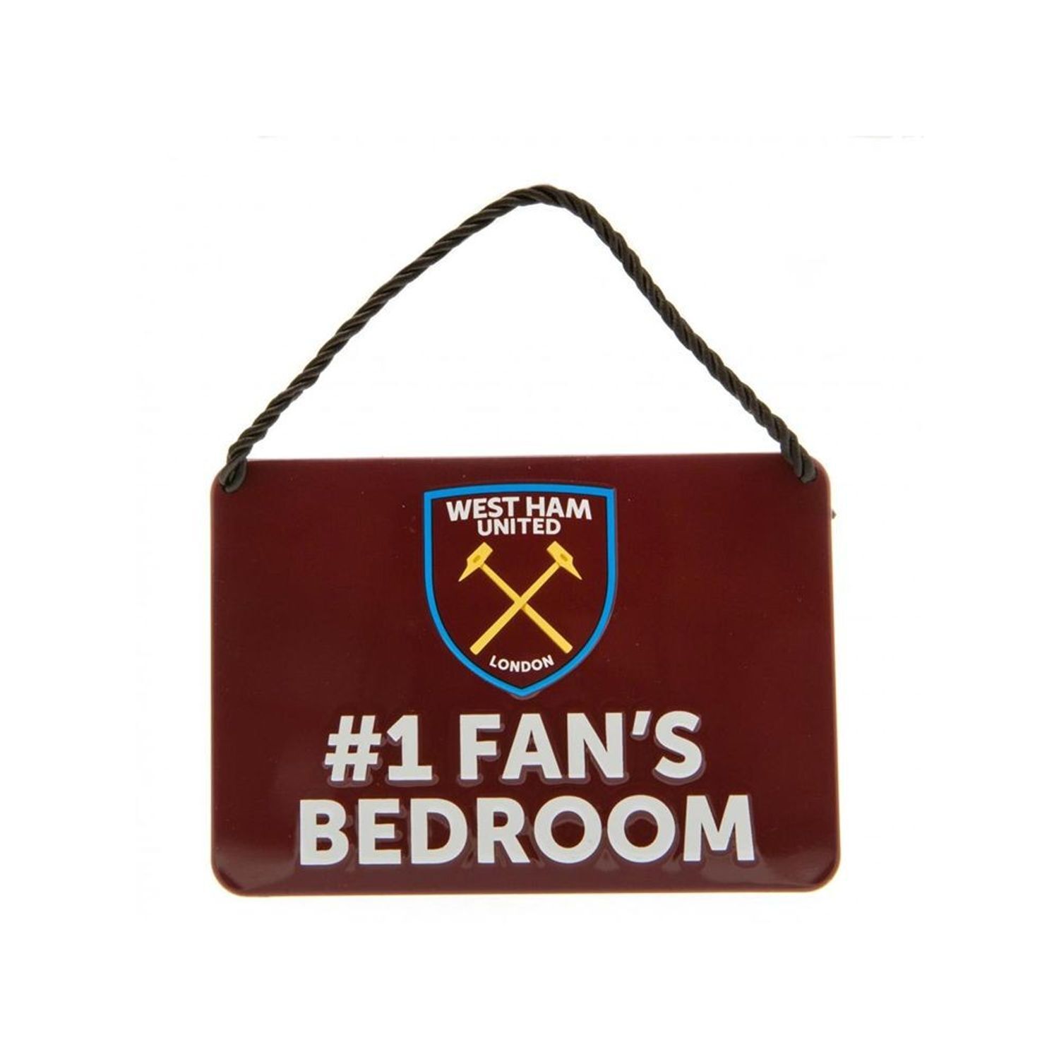  - West Ham United Fc 1 Fans Bedroom Door Sign Maroon (One Size) - Image 3