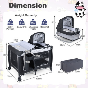 Baby Foldable Playard with Rocking Crib