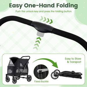 Easy One-hand Folding Pet Stroller