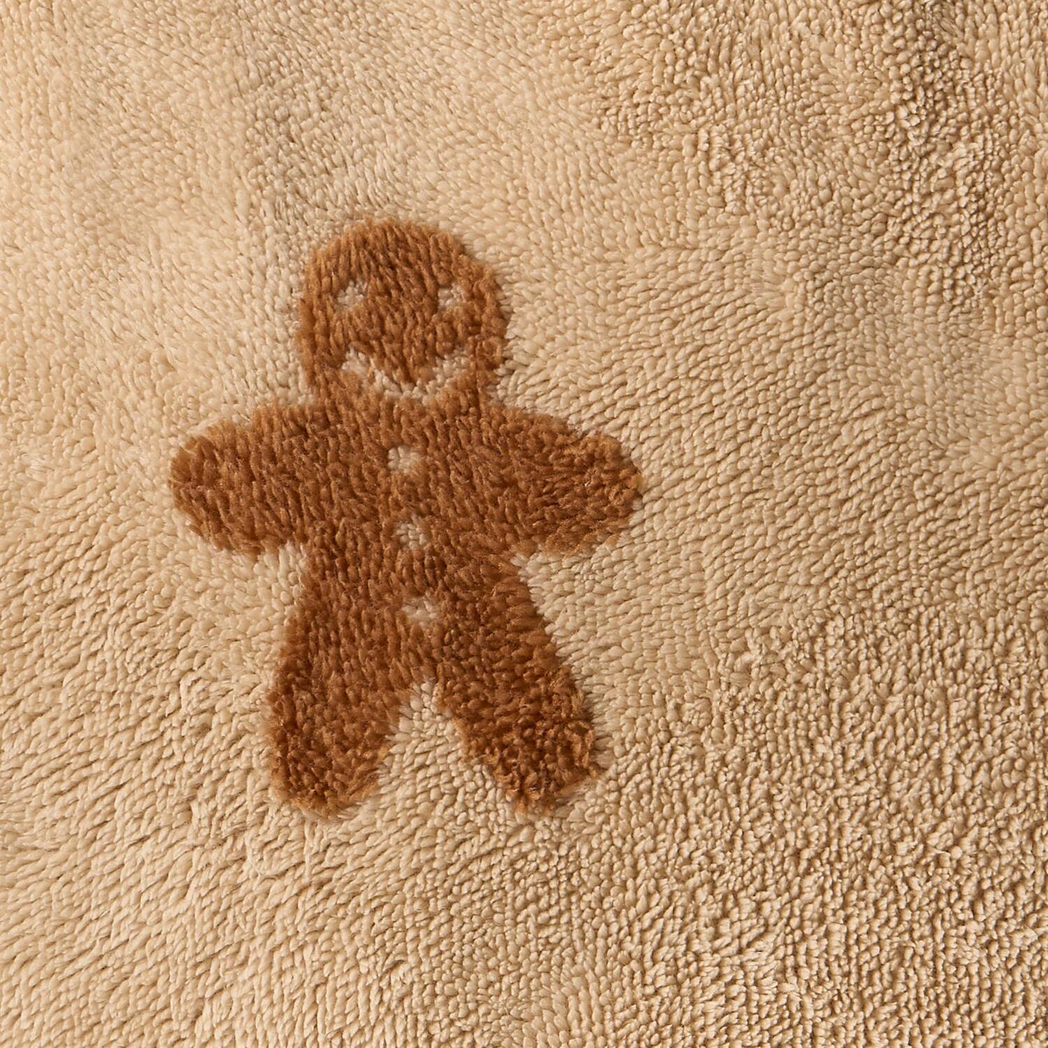 OHS Tufted Gingerbread Soft Fleece Throw Thermal Blanket in Brown | Size: 120 cm x 150 cm