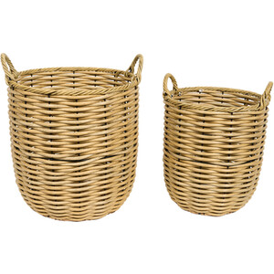 Set of 2 Rattan Baskets