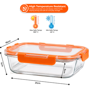 Glass Storage Set Airtight Leak Proof Meal Prep Containers Set of 5
