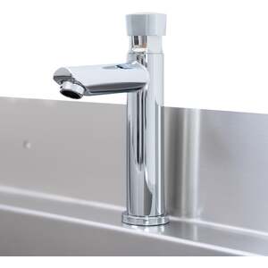 Wall Mounted Trough Sink Heavy Duty Stainless Steel Commercial Single Bowl With Faucets