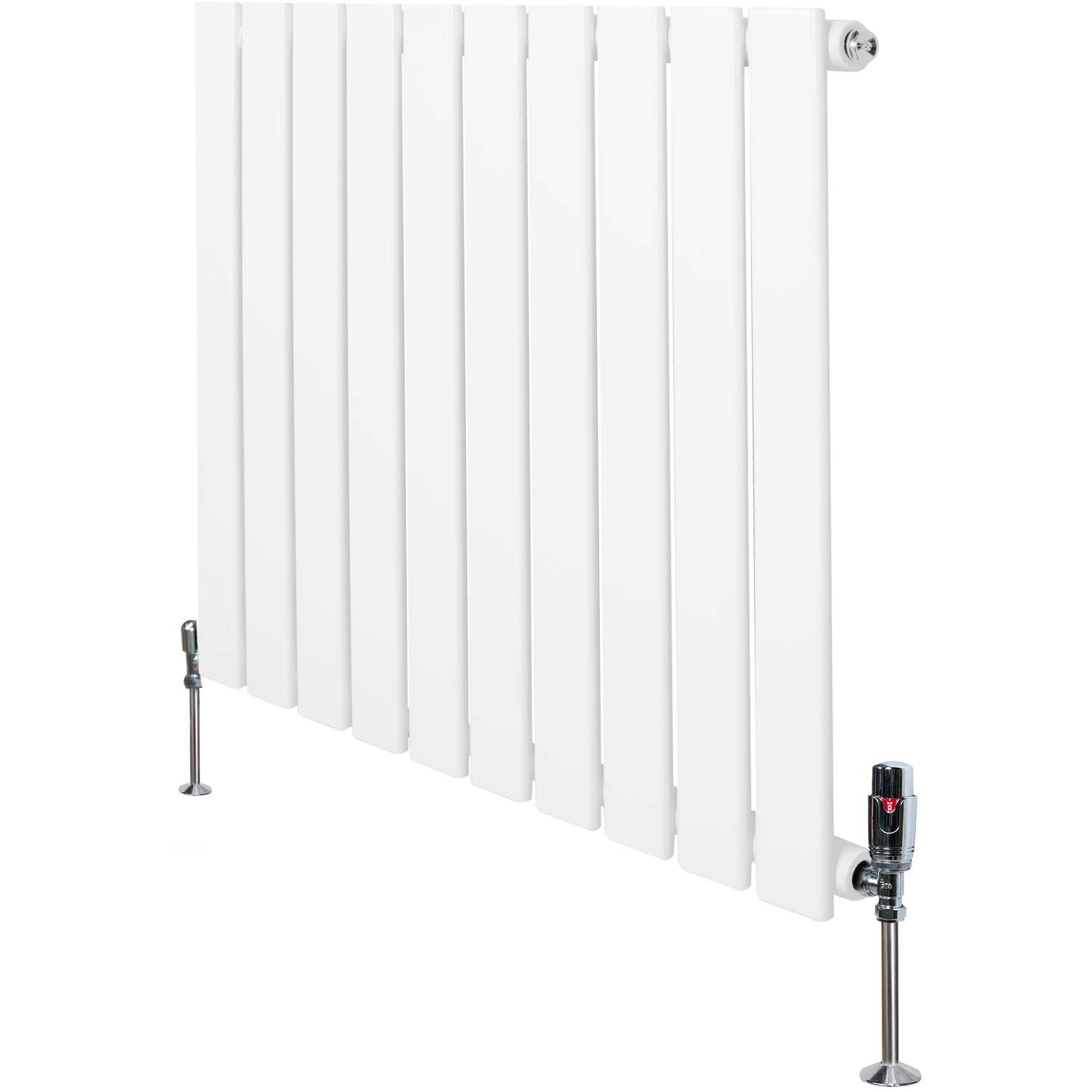 B&Q - Flat Single Column Radiator 600mm X 700mm & Trv Chrome ValvesWhite - Image 3