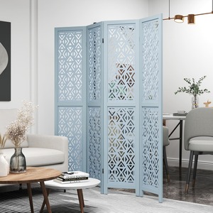 4-Panel Wooden Room Divider