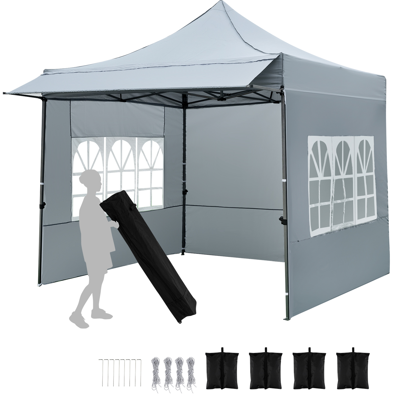 Costway Pop Up Canopy Tent With 3 Sidewalls