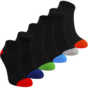 6 Pack Boys Bamboo Trainer Socks | Kids Black Low Cut Heel & Toe Socks