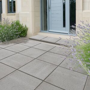 Pack of 60 Textured Concrete Slabs 450 x 450 mm Light Grey - 12.15 m²