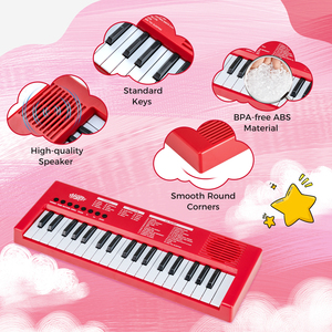 Portable 37 Key Kids Piano Toy Mic