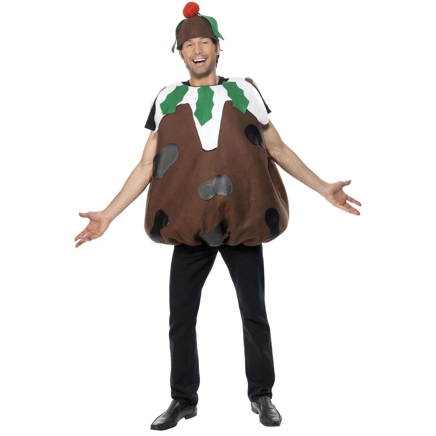 Smiffys Mens Christmas Pudding Costume - Brown