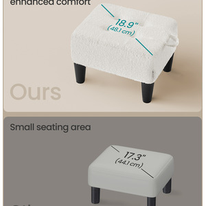White SONGMICS Foot Stool, Ottoman, 150 kg Weight Capacity shot 16285994