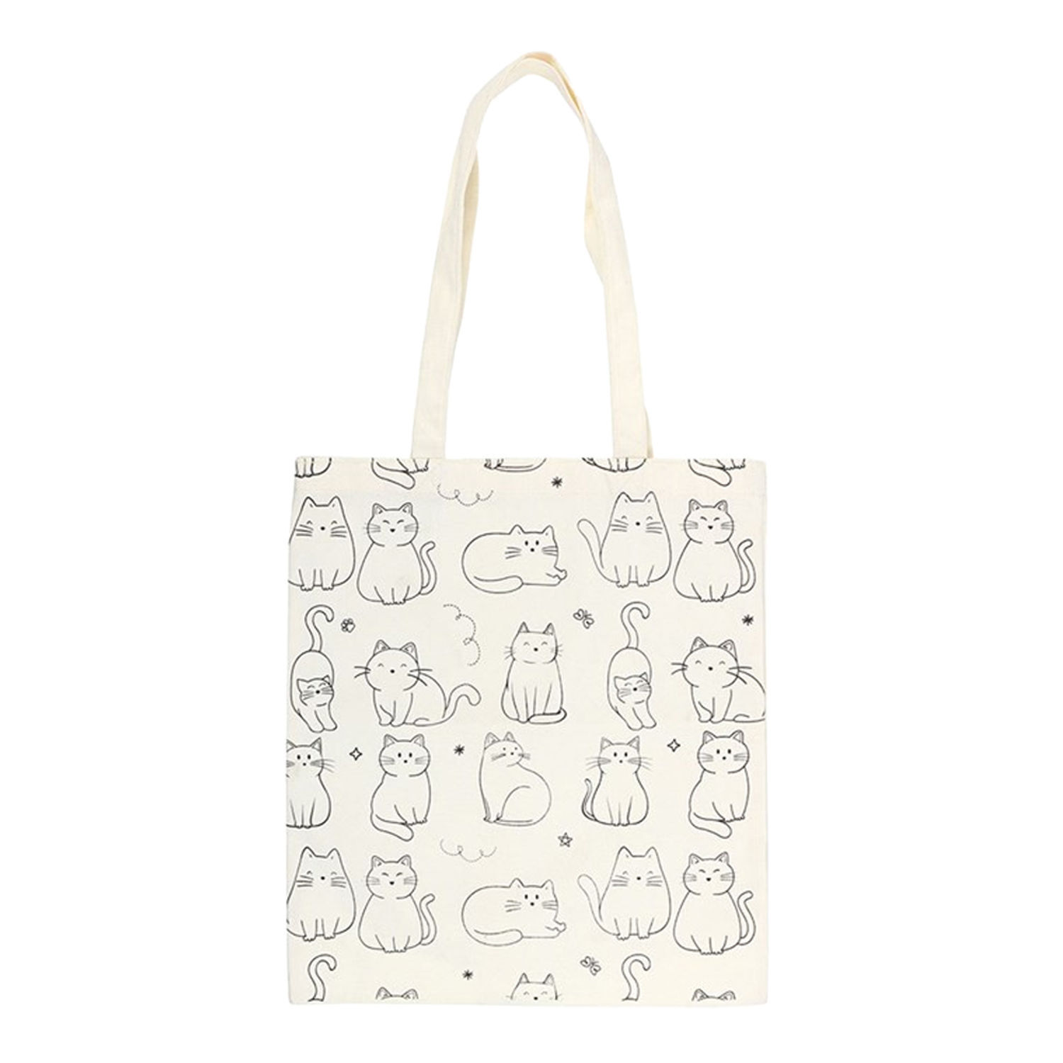 Something Different Cat Polycotton Tote Bag - White