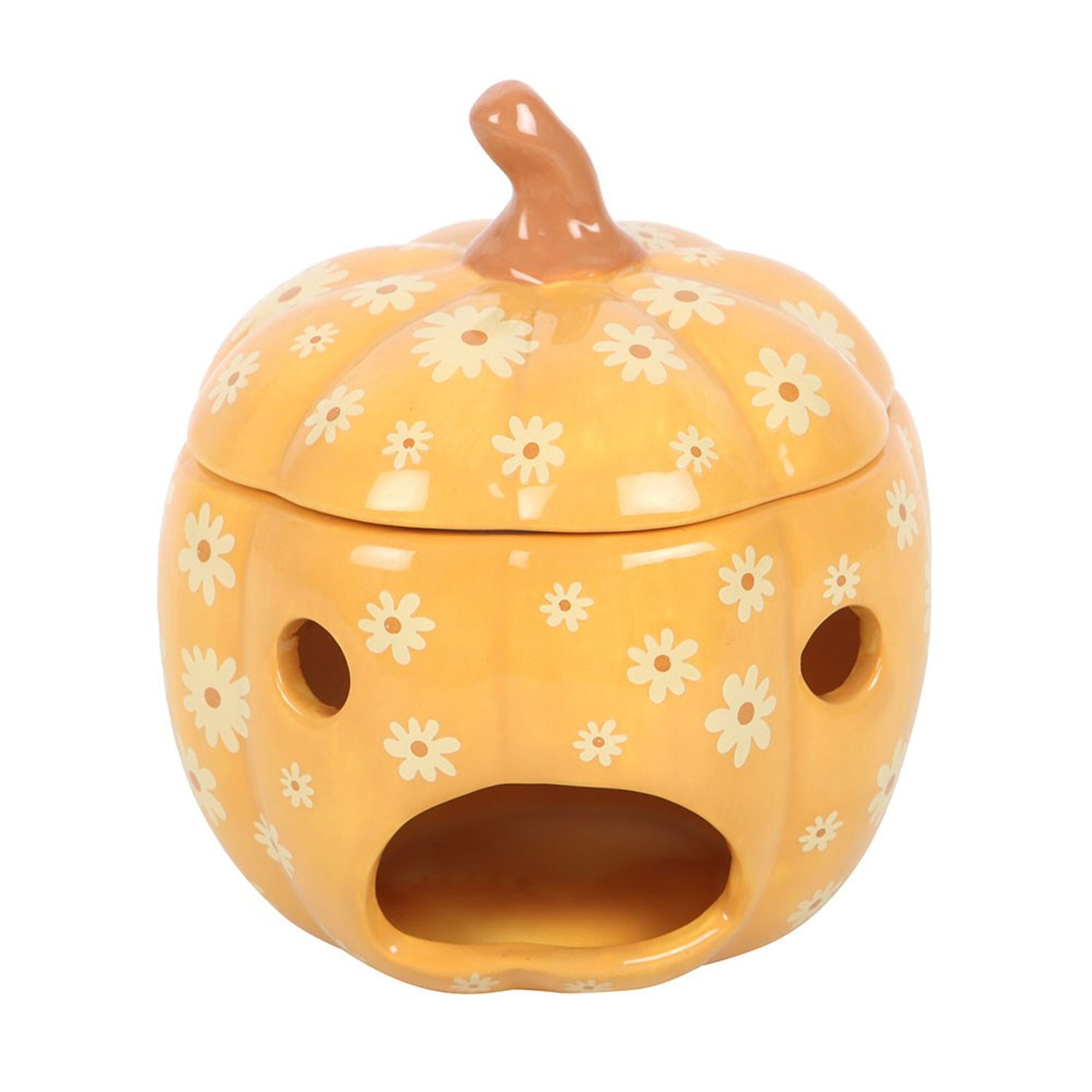  - Something Different Groovy Ghosts Pumpkin Oil Burner Orange/white (One Size) - Image 3