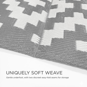 Grey / 300in Homescapes Outdoor Rug Luxury Waterproof Reversible Recycled, Grey Zoe Geometric shot 16397694