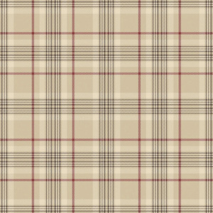 Sample of Traditional Check Wallpaper in Beige and Red