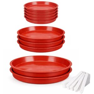 10 Pack Plant Saucers with 40 Pack Plant Label Sticks & Pen