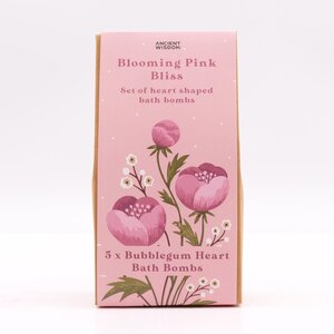 Blooming Pink Bliss Bath Heart Gift Set with 5 Bath Bombs