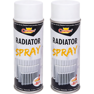 2 x 400 mL White Heat-Resistant Enamel Spray Paint, Up to 80°C, Radiators & Pipes