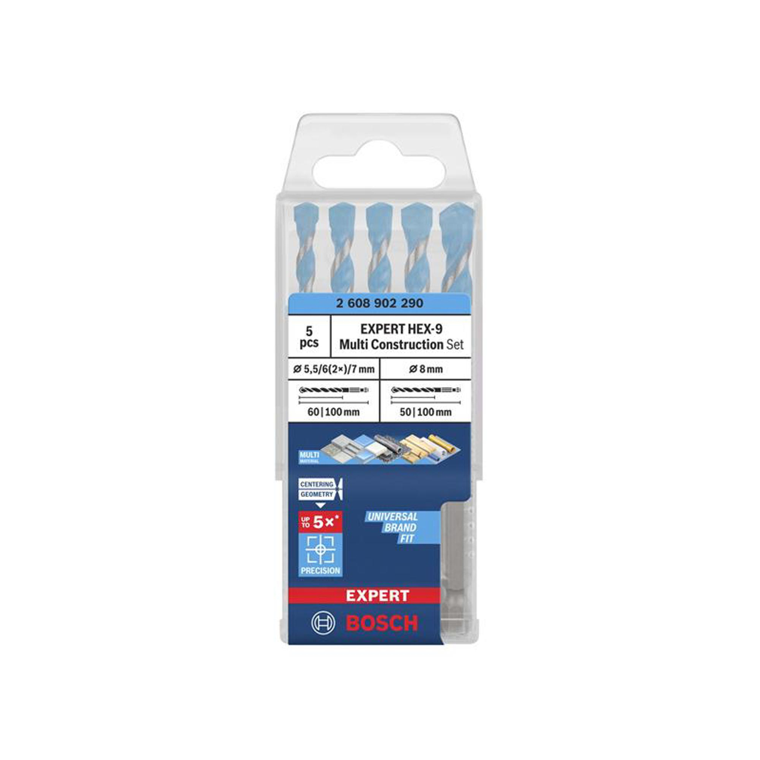Bosch Powertool Accessories Bosch Expert Hex-9 Multi Construction Drill Bit Set, 5 Piece 2.608.902.290 - Image 7