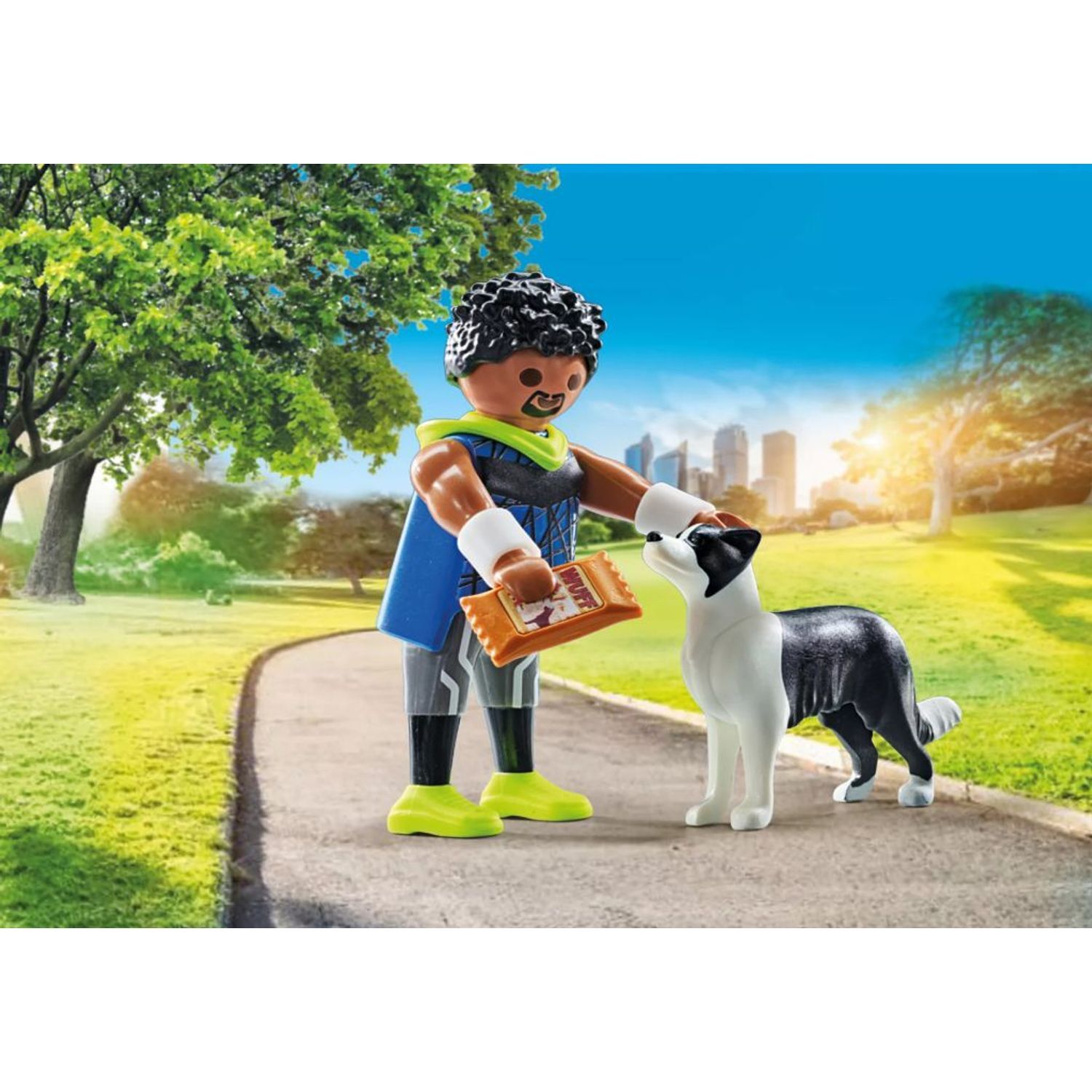 Jogger with Border Collie - Pink