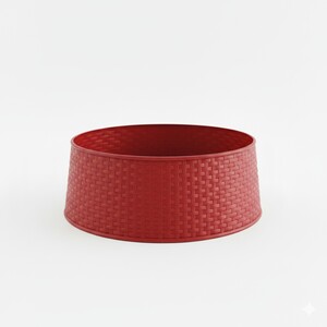Pegdev Red Rattan Style Christmas Tree Skirt Base Cover