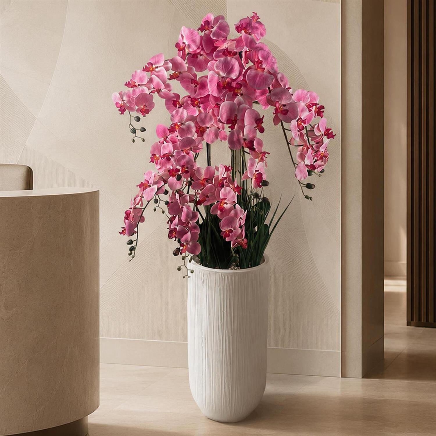 Artificial Pink Orchid Potted Display 150cm Green Realistic Faux Indoor Home - Image 2