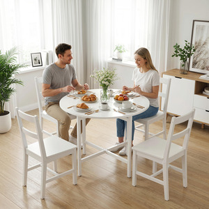 HOMCOM Folding Dining with Steel Frame for Small Spaces