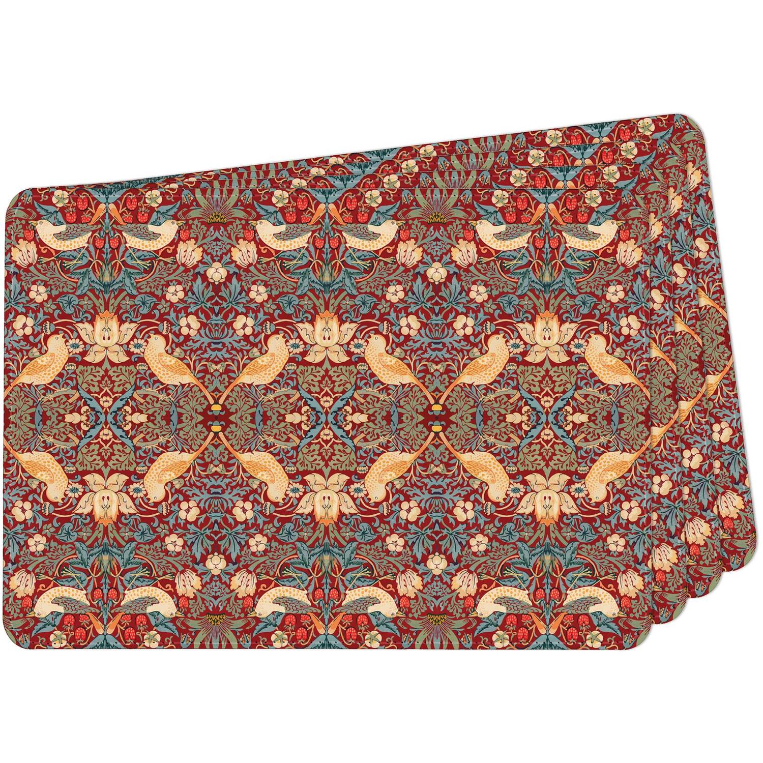 Image of Strawberry Thief Faux Leather Placemats -&hellip;