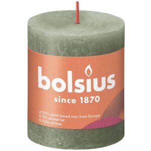 Fresh Olive Bolsius Rustic Shine Pillar Candle 2 Pack