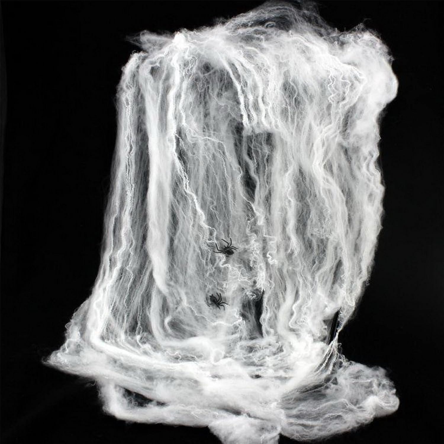 B&Q - 10Pk Halloween Spider Web With 4 SpidersStretchable White Cobweb Decoration - Image 4