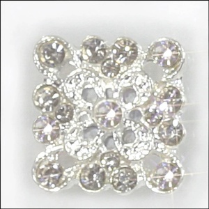 Pack of 10 Decorative Filigree Square Diamante Embellishments