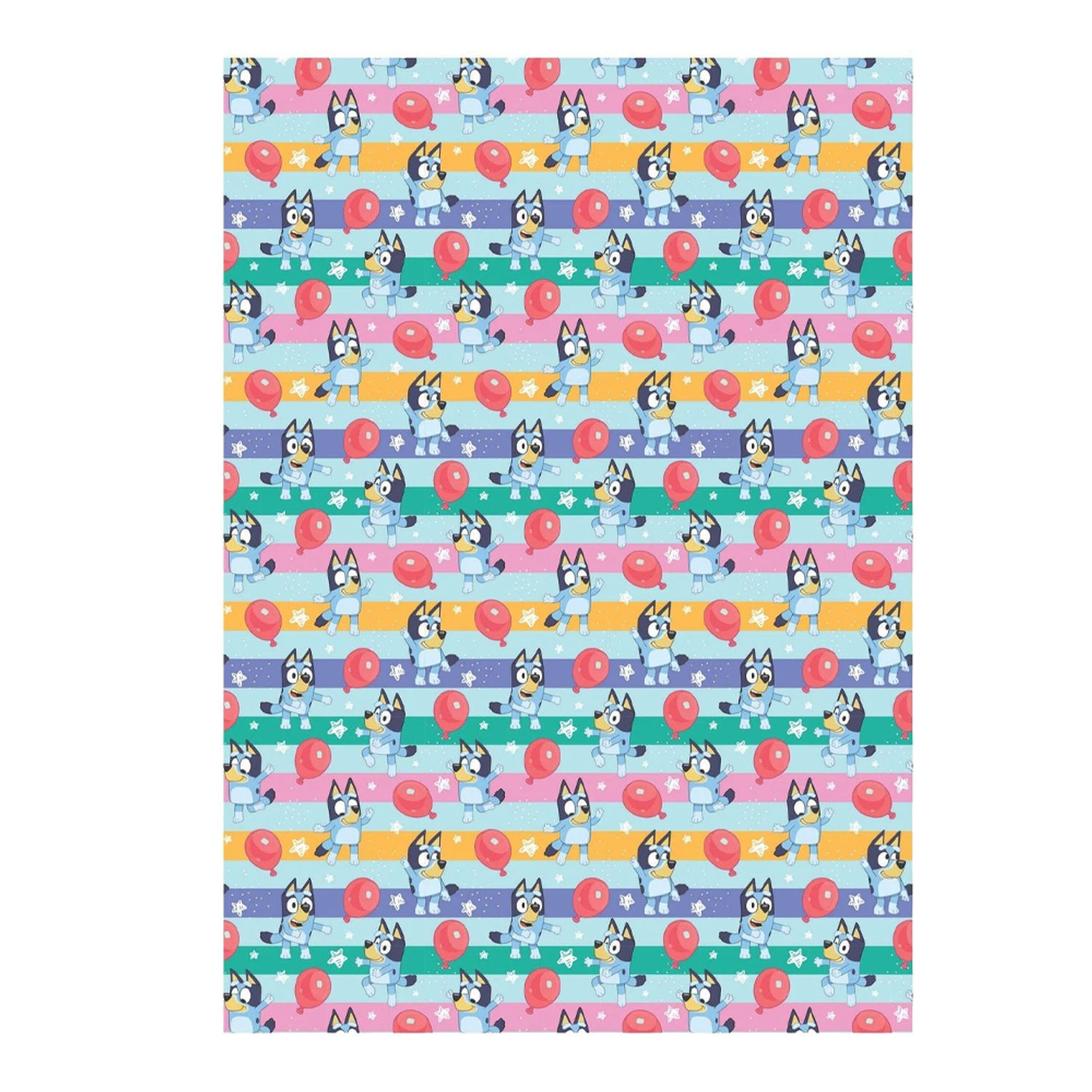 Bluey Balloon Gift Wrap Sheets - Multicoloured