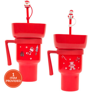Snack Cup with Straw and Topper
