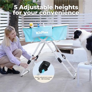 KITPLUS Foldable Dog Bath Tub, Height Adjustable
