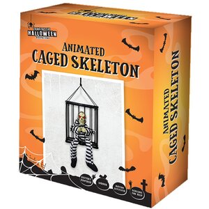 Caged Skeleton Animated Prisoner Decoration