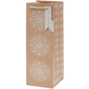 Pack of 12 Nordic Kraft Bottle Christmas Gift Bags