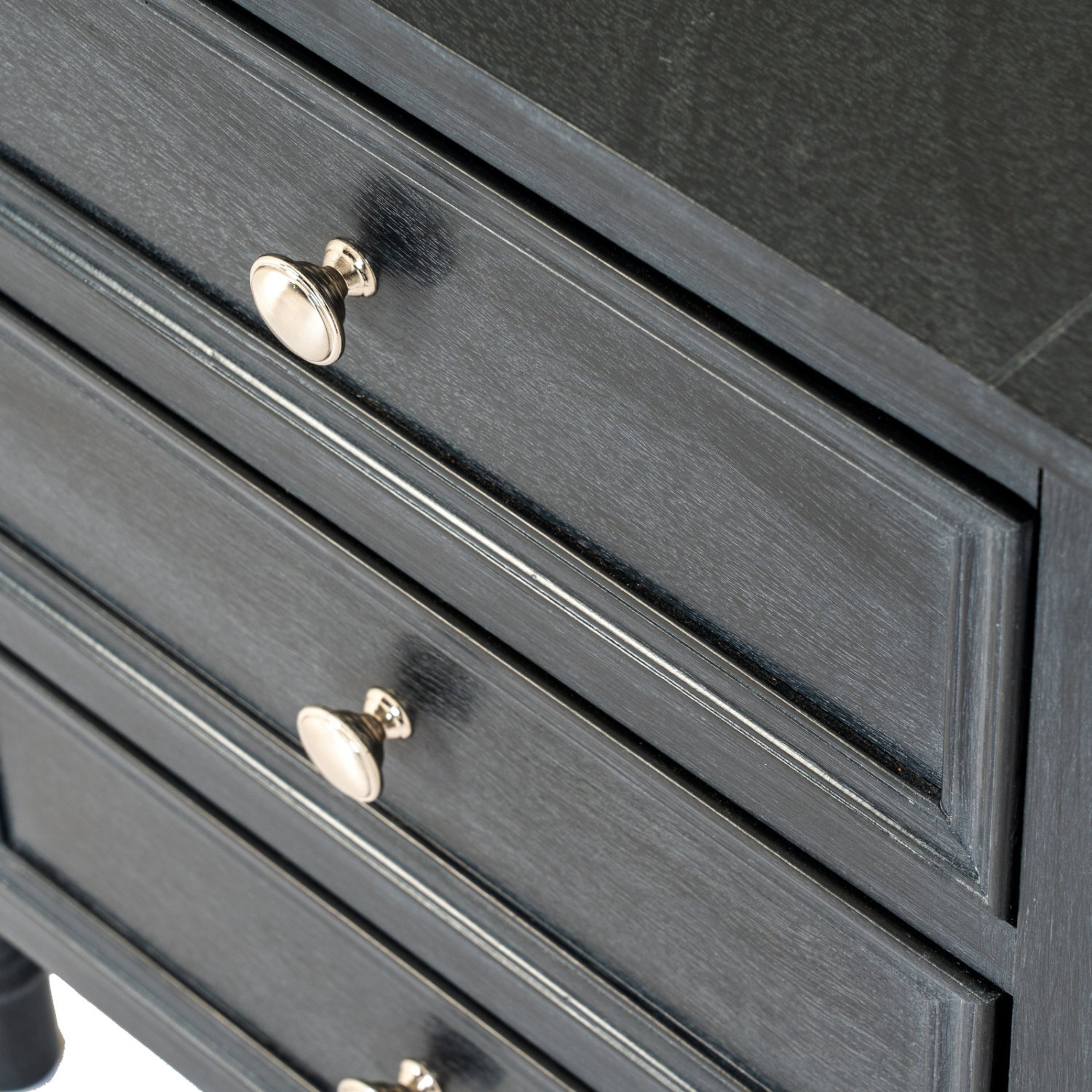 Contour Collection 3 Drawer Side Table with Subtle Curves