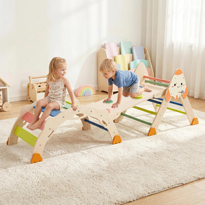 COSTWAY Climbing Toys for Toddlers Rocket-Themed Montessori Arch Climber