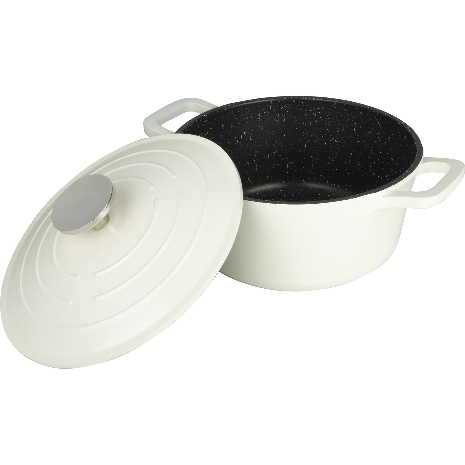 Commichef 20cm Round Casserole Dish - Cast Aluminium - Cream - Image 3