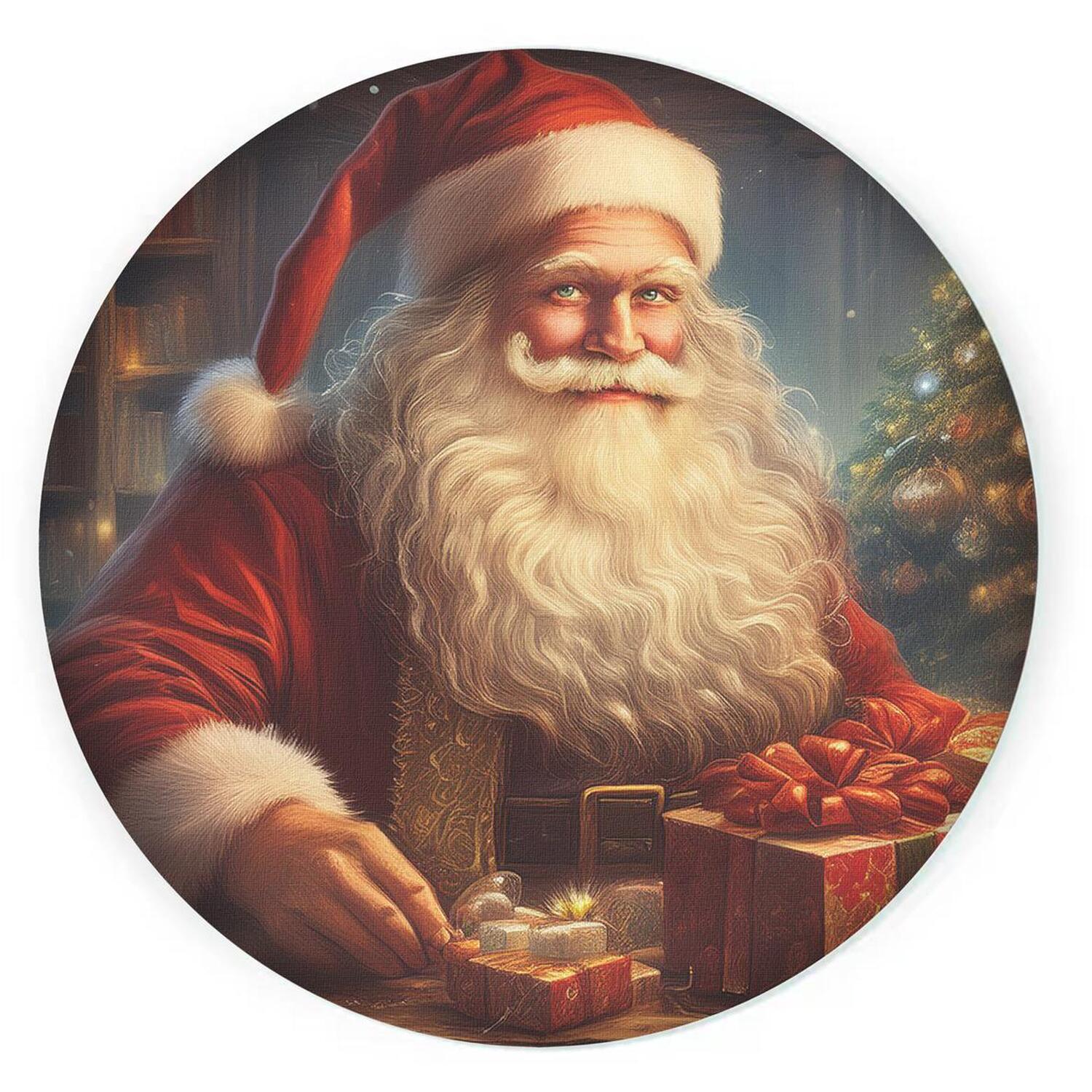 Image of Santa's Workshop Textured Glass Round Trivet&hellip;