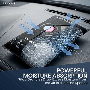 Tanness 4 Pack 1kg Reusable Car Dehumidifier Bags with Anti-Slip Pads