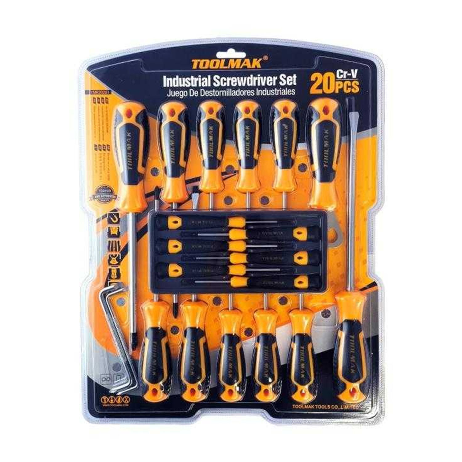 Toolmak Screwdriver Set (Pack Of 20) - Orange/Black