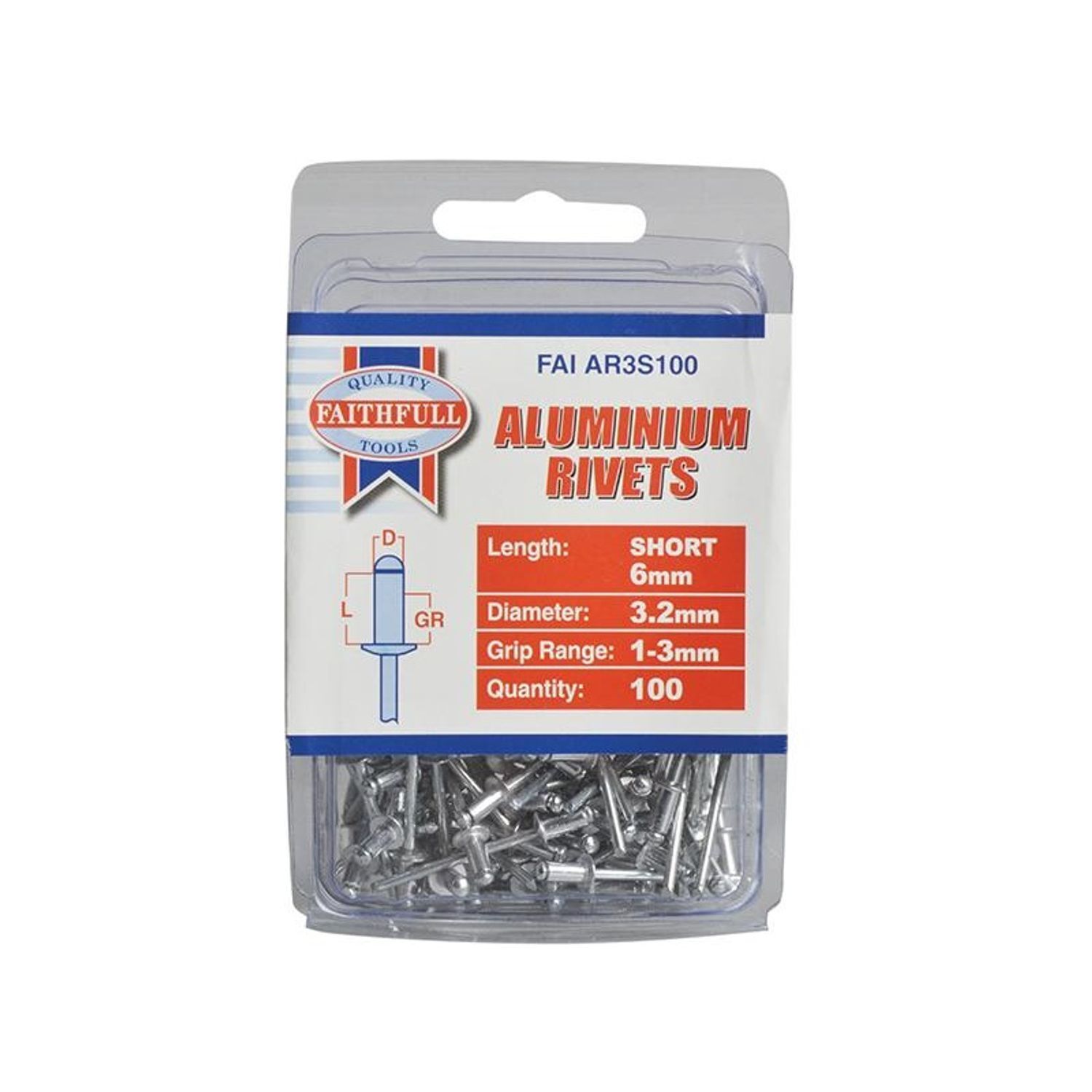 Faithfull Aluminium Rivets F - Multi Colour