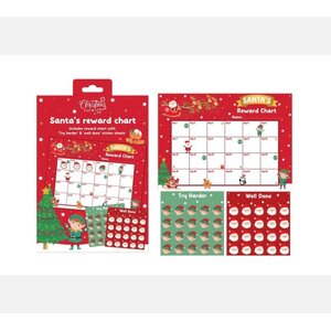 Santas Reward Wall Chart Christmas Decoration Pack of 12