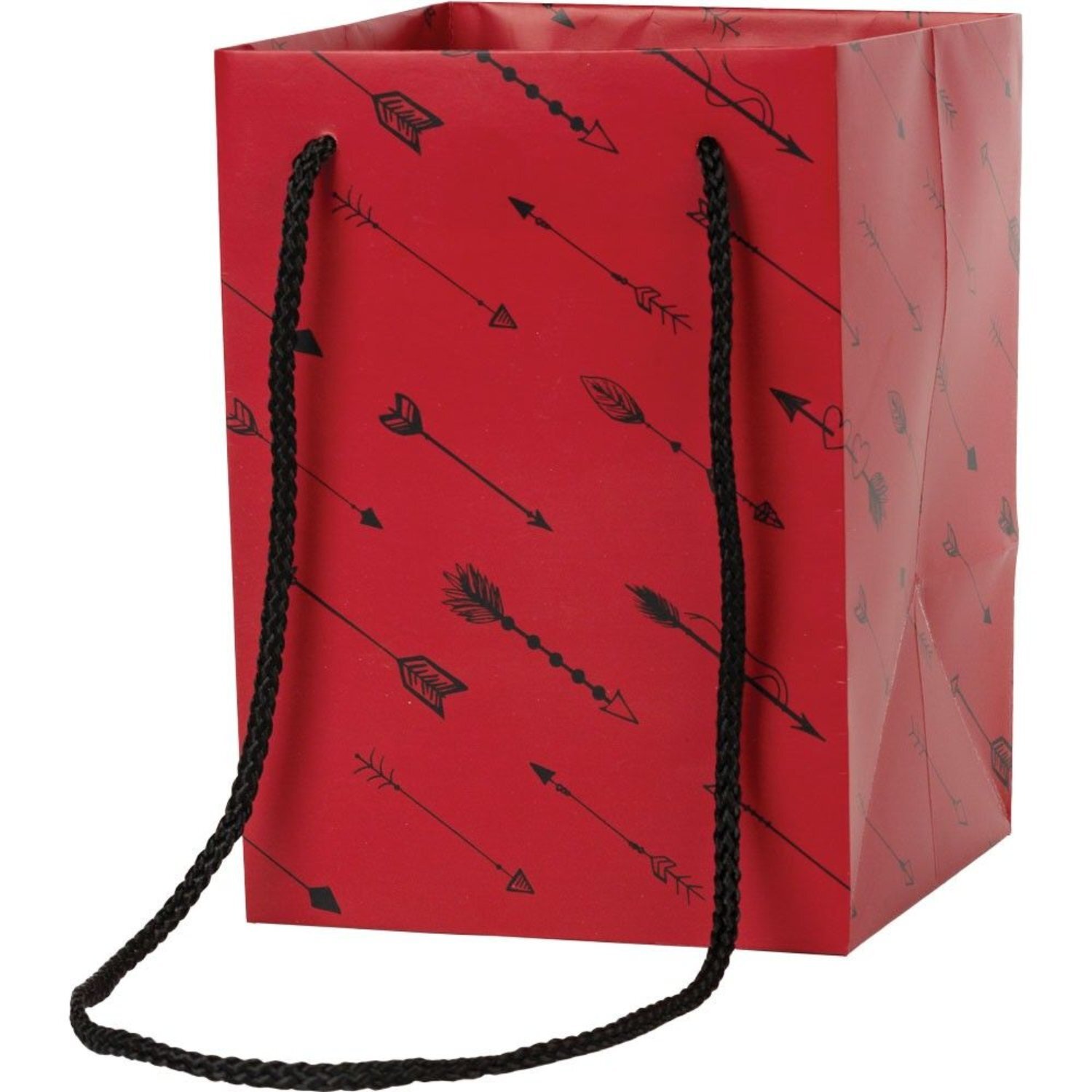Kdmd Red Black Cupids Arrow Hand Tie Gift Bag 30 Pack - Red