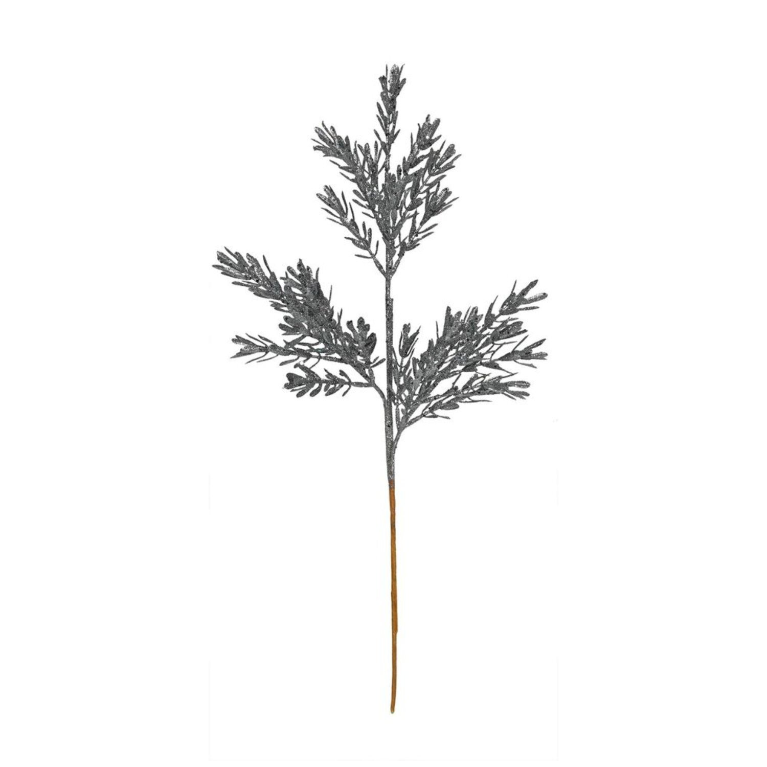  - Pewter Glitter Ruscus Spray 2 PackSilver - Image 3