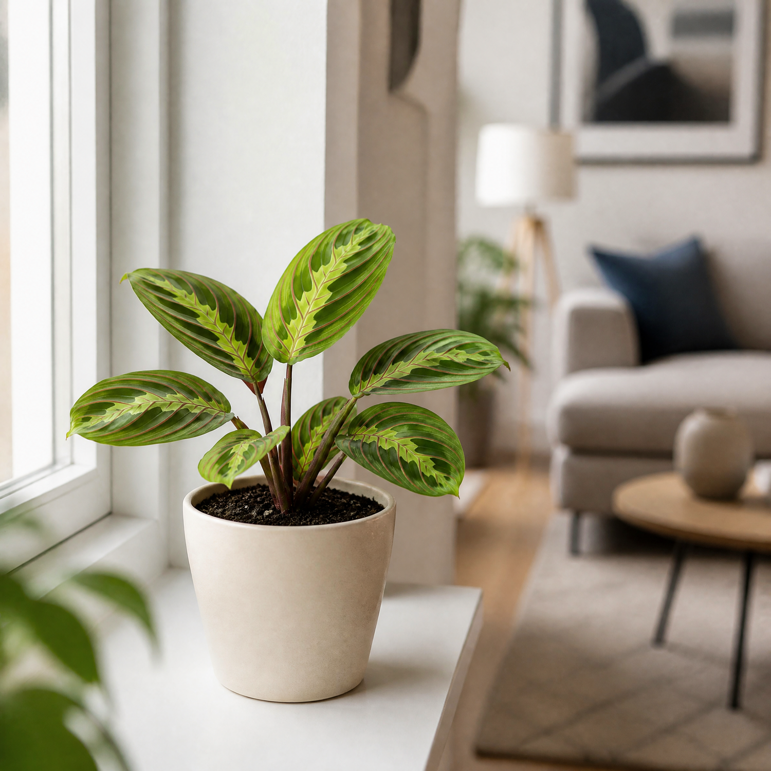 Plants By Post Maranta Lemon Lime Prayer Plant F - Matt Cream