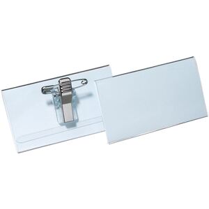 Combi Clip & Pin Badge Holder & Inserts - 50 Pack - 40x76mm
